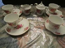 ESD Hand Painted China Hostess Sets for 4, Pattern #EM9933