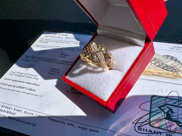 #779 - 14kt Yellow Gold, 1.16 Carat Effy Diamond Ring, Size 7 - Photo 3
