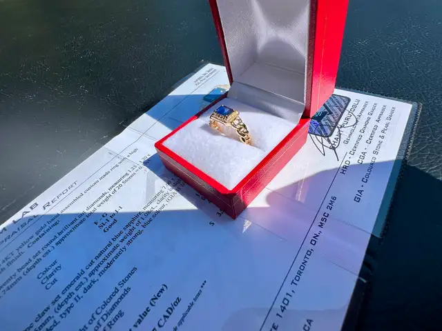 #794 - 14kt Gold, Effy Sapphire & Diamond Ring, Size 7