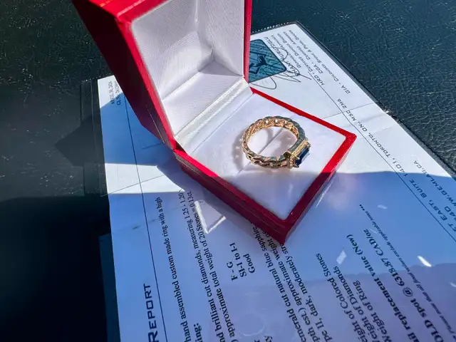 #794 - 14kt Gold, Effy Sapphire & Diamond Ring, Size 7 - Photo 8