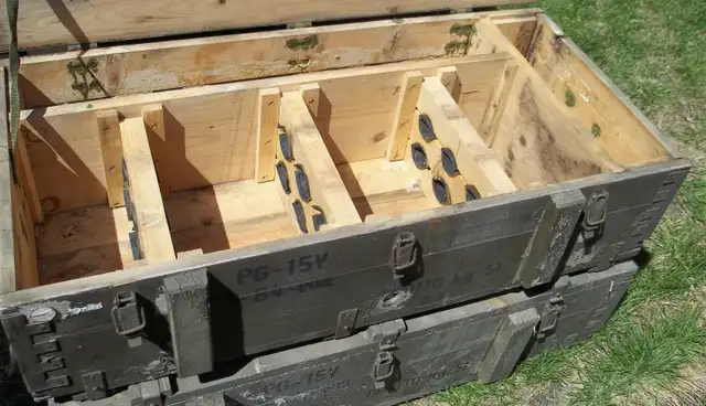 Czech Large Wooden Ammo Boxes / Crates.1980's - Photo 2