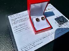 #802 - 14kt Yellow Gold, Smoky Quartz Earrings
