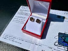 #802 - 14kt Yellow Gold, Smoky Quartz Earrings - Photo 3
