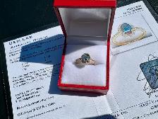 #816 - 14kt Gold, Opal & Diamond Ring, Size 6 - Photo 2