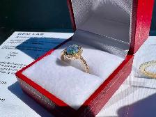 #816 - 14kt Gold, Opal & Diamond Ring, Size 6 - Photo 4