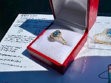 #816 - 14kt Gold, Opal & Diamond Ring, Size 6 - Photo 8