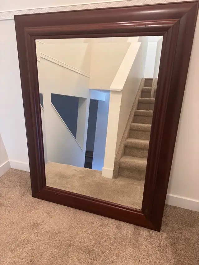 Real Wood Framed 40' x 52' Bevelled Wall Mirror