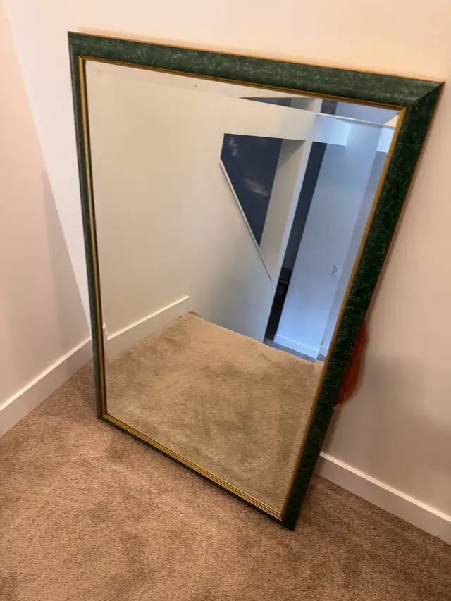 Green Framed Bevelled Wall Mirror 28' x 43' - Photo 2