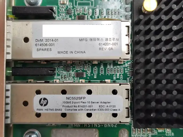 HP NC552SFP 2-Port 10G SFP  FP Adapter 614201-001 614506-001 - Photo 2
