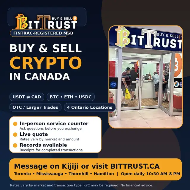 USDT to CAD Hamilton | Buy & Sell Crypto | BitTrust