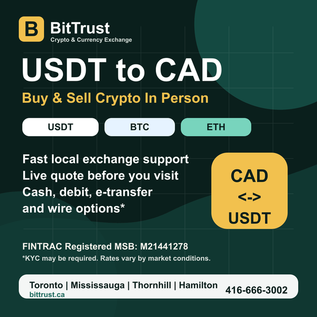 USDT to CAD Hamilton | Buy & Sell Crypto | BitTrust - Photo 3