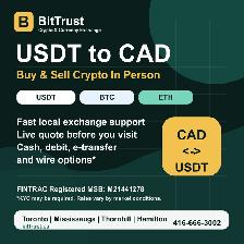 USDT to CAD Hamilton | Buy & Sell Crypto | BitTrust - Photo 3