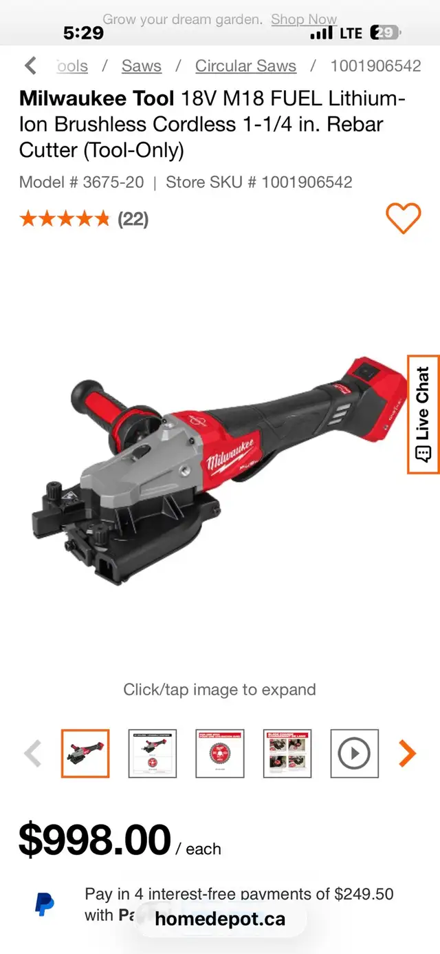 Milwaukee rebar cutter