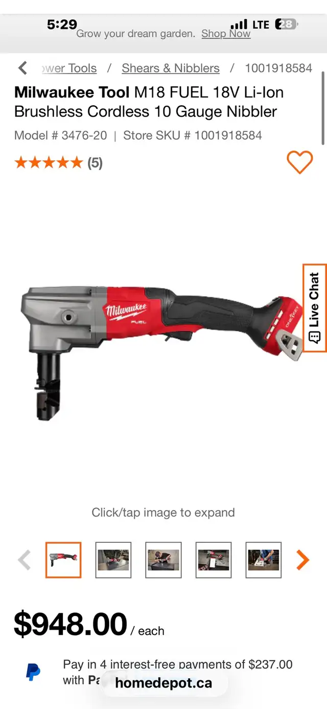 Milwaukee 18v nibler
