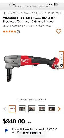 Milwaukee 18v nibler