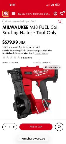 Milwaukee roofing nailer
