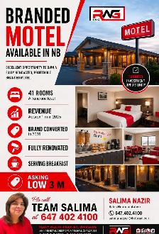 BRANDED MOTEL FOR SALE IN NEW BRUNSWICK, 41 ROOMS 1 M REVENUE
