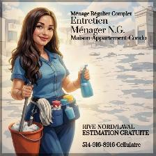 MÉNAGE COMPLET Rive-Nord/Laval MAISON-APPARTEMENT-CONDO