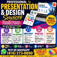POWERPOINT PRESENTATION, INFORGRAPHIC, MIND MAP, POSTER, REPORT