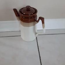 BELLEGRANDE THÉIÈRE NEUVE CÉRAMIQUE TAIWAN 9'HA BLANC BEIGE GRIS