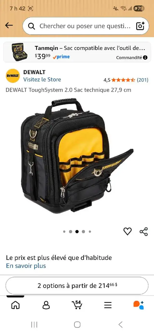 Sac a outils dewalt tough système 2.0 - Photo 2
