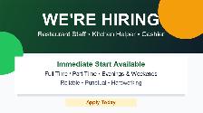 Restaurant Employee Needed / Hiring