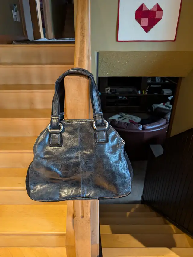 Jet Black Genuine Calvin Klein Large Handbag - Photo 5
