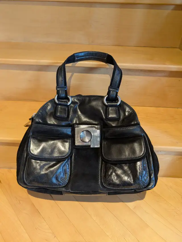 Jet Black Genuine Calvin Klein Large Handbag - Photo 6