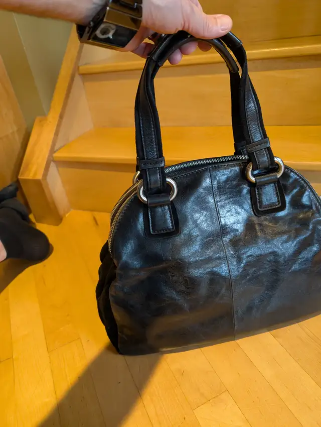 Jet Black Genuine Calvin Klein Large Handbag - Photo 9