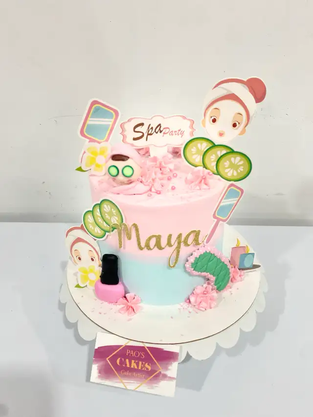 Spa party cake, pamper cake Halton bakery custom - Photo 2
