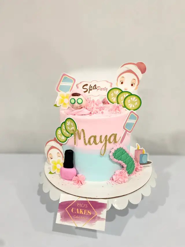 Spa party cake, pamper cake Halton bakery custom - Photo 3