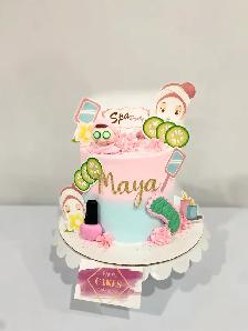 Spa party cake, pamper cake Halton bakery custom - Photo 3