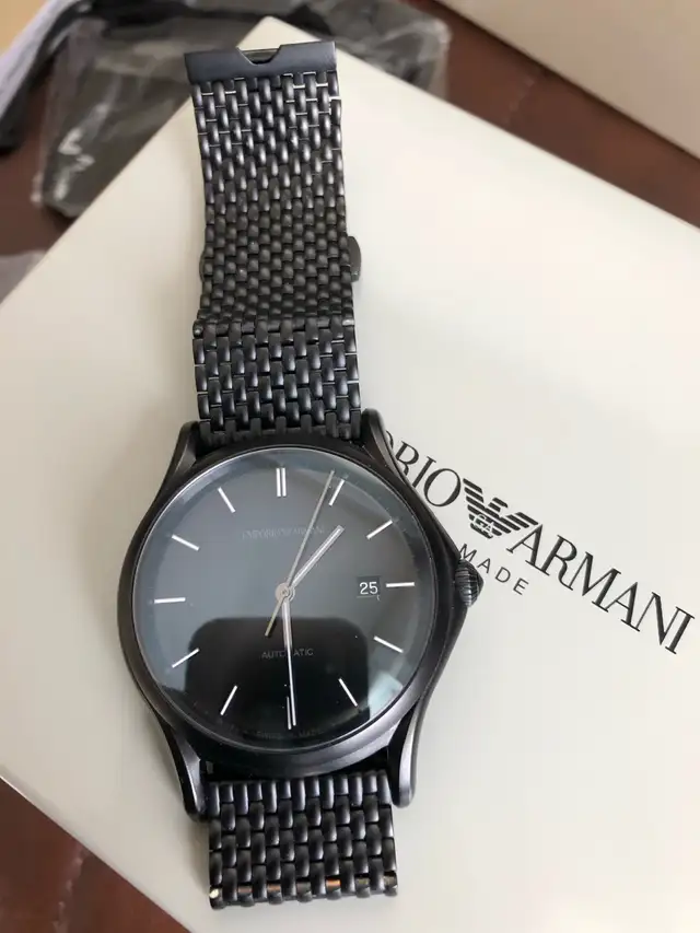 Men’s Black Emporia Armani Automatic 42 mm Watch. $350 - Photo 3