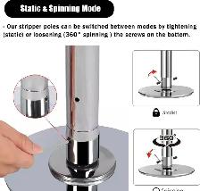 Heavy-Duty Adjustable Dance Pole – Static & Spinning Modes - Photo 2