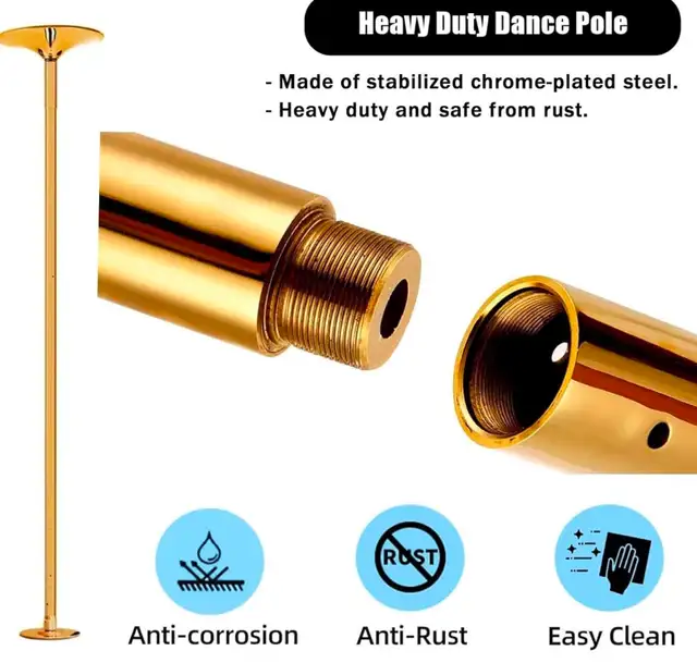 Heavy-Duty Adjustable Dance Pole – Static & Spinning Modes - Photo 4