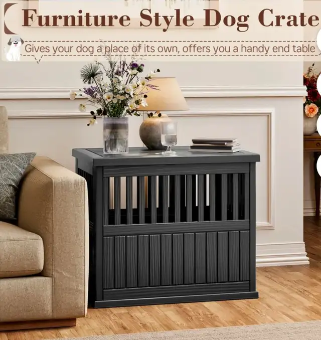 Modern Dog Crate End Table – Decorative Pet Kennel Furniture - Photo 2