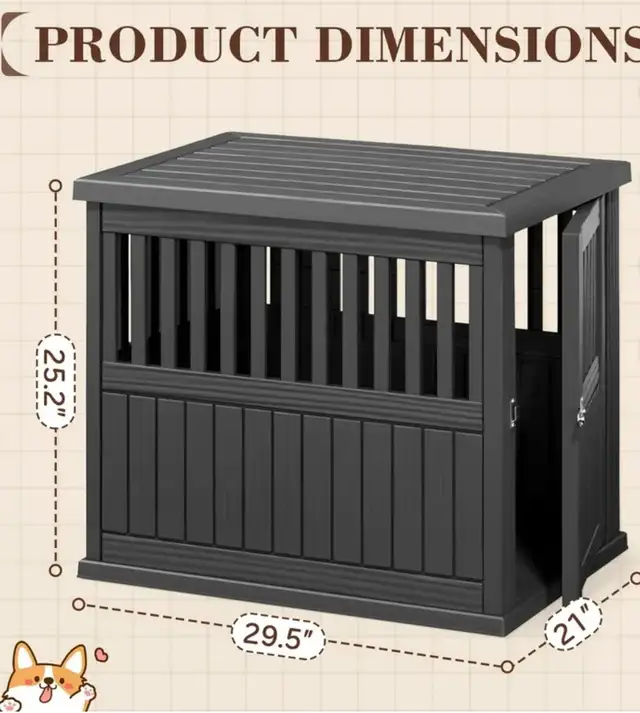 Modern Dog Crate End Table – Decorative Pet Kennel Furniture - Photo 3