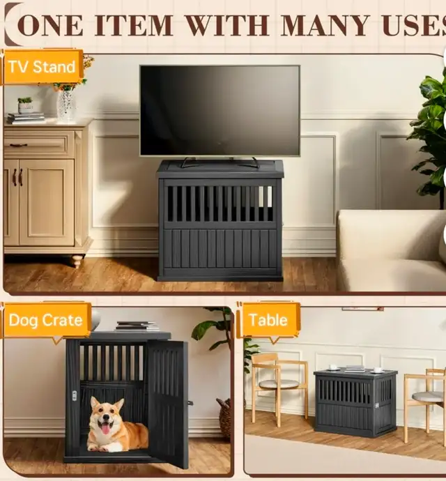 Modern Dog Crate End Table – Decorative Pet Kennel Furniture - Photo 5