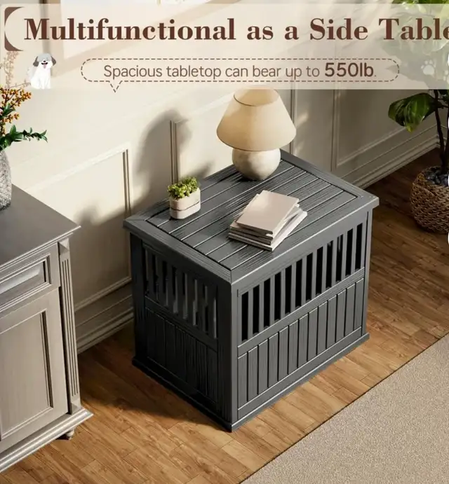 Modern Dog Crate End Table – Decorative Pet Kennel Furniture - Photo 6
