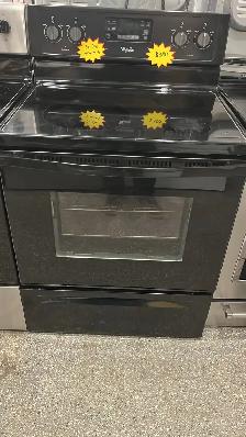 Whirlpool  30" Black Glass Top Stove Fully Tested 30-Day