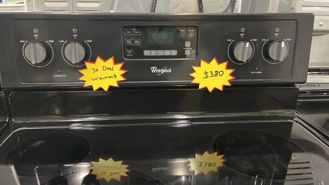 Whirlpool  30" Black Glass Top Stove Fully Tested 30-Day - Photo 4