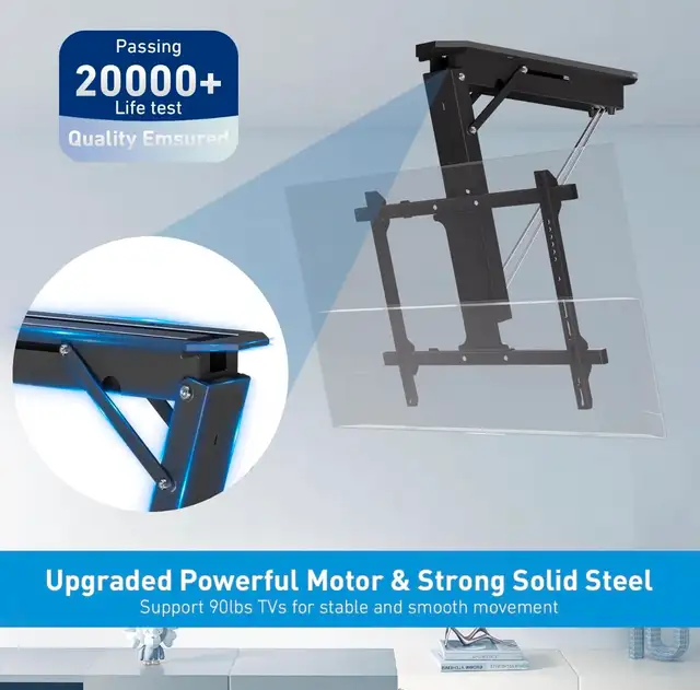 Motorized Ceiling TV Mount – Flip Down Electric Remote Mount - Photo 6