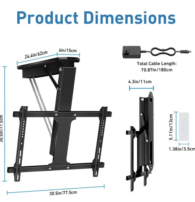 Motorized Ceiling TV Mount – Flip Down Electric Remote Mount - Photo 7