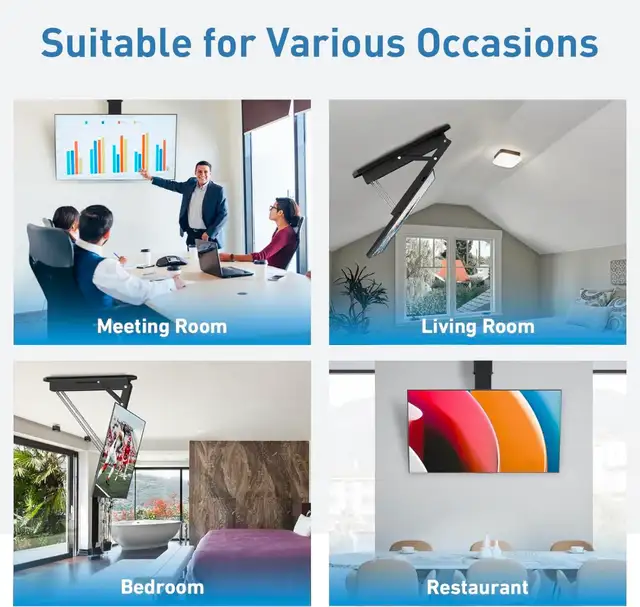 Motorized Ceiling TV Mount – Flip Down Electric Remote Mount - Photo 9