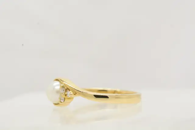 10K PEARL & DIAMOND RING - Photo 2