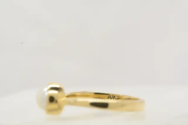 10K PEARL & DIAMOND RING - Photo 4