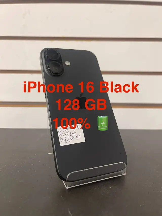 iPhone 16 Black 128 GB 100% Battery Health Excellent Condition