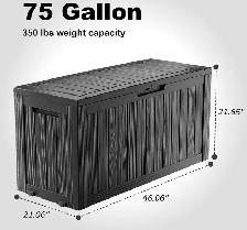 PatioZen 75-Gallon Outdoor Storage Deck Box – Resin - Photo 2
