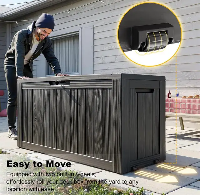 PatioZen 75-Gallon Outdoor Storage Deck Box – Resin - Photo 3
