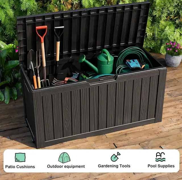 PatioZen 75-Gallon Outdoor Storage Deck Box – Resin - Photo 7